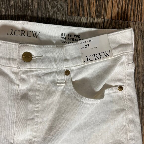 J. Crew Slim-Straight Jeans White Denim Women's Size 27 NWT CH681 - Picture 3 of 6